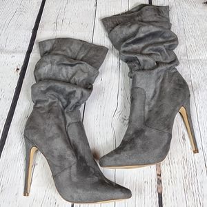 Mid calf heeled boots